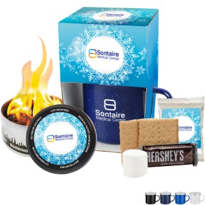 Portable Bonfire, Hot Chocolate Mix & S'mores Kit in Camp Mug Gift Set 16 oz. - MD8812