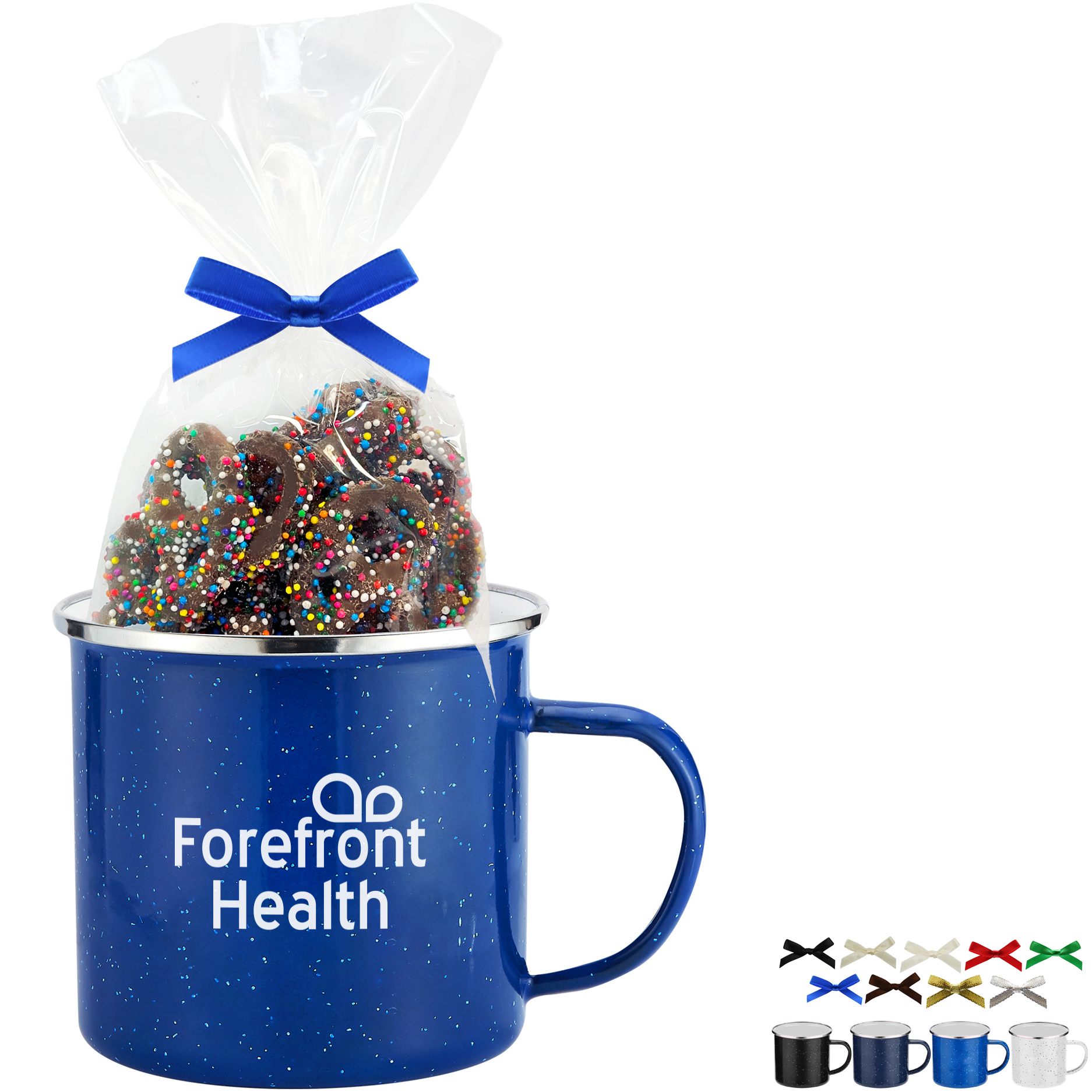 Product Photo 1 Milk Chocolate Sprinkled Pretzels in Camp Mug with Stuffer 16 oz.