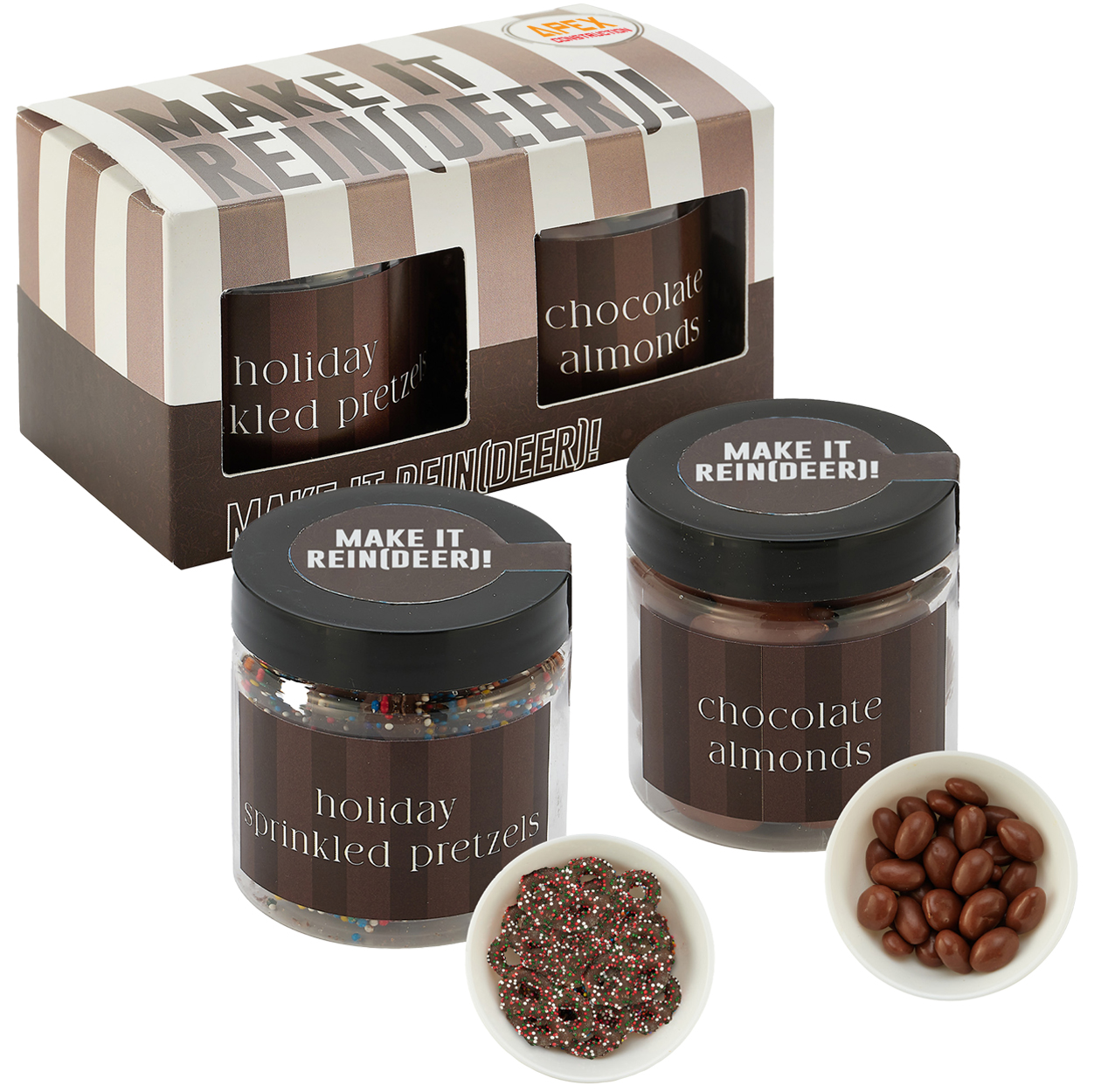 Product Photo 1 Milk Chocolate Almonds & Milk Chocolate Pretzels in Candy Jar, 2 Way