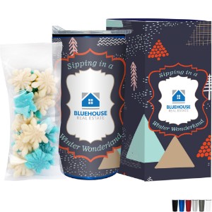 Gummy Snowflakes in Straight Wall Tumbler w/ Plastic Liner Gift Box Sets 20 oz. - MD8838
