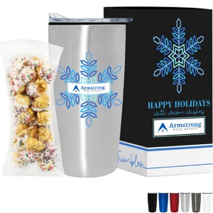 Sugar Cookie Crunch Popcorn in Straight Wall Tumbler w/ Plastic Liner Gift Box Sets 20 oz. - MD8842
