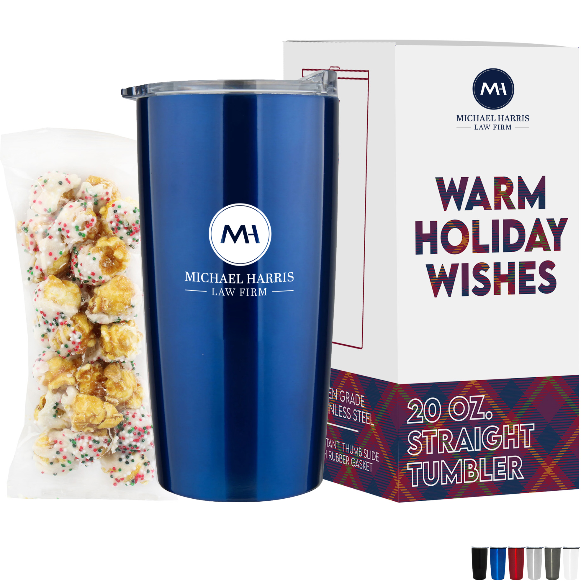 Product Photo 1 Sugar Cookie Crunch Popcorn in Vacuum Sealed Wall Tumbler Gift Box Sets 20 oz.