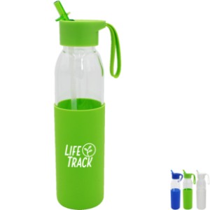 Borosilicate Glass Bottle w/ Silicone Sleeve, 20oz. - AK8425