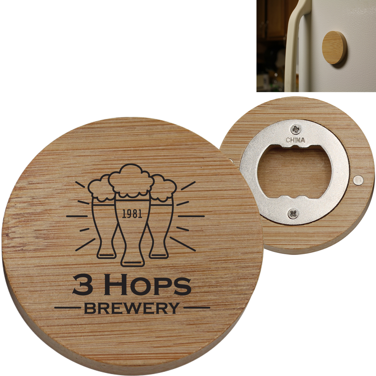 Product Photo 1 Bamboo Magnetic Bottle Opener