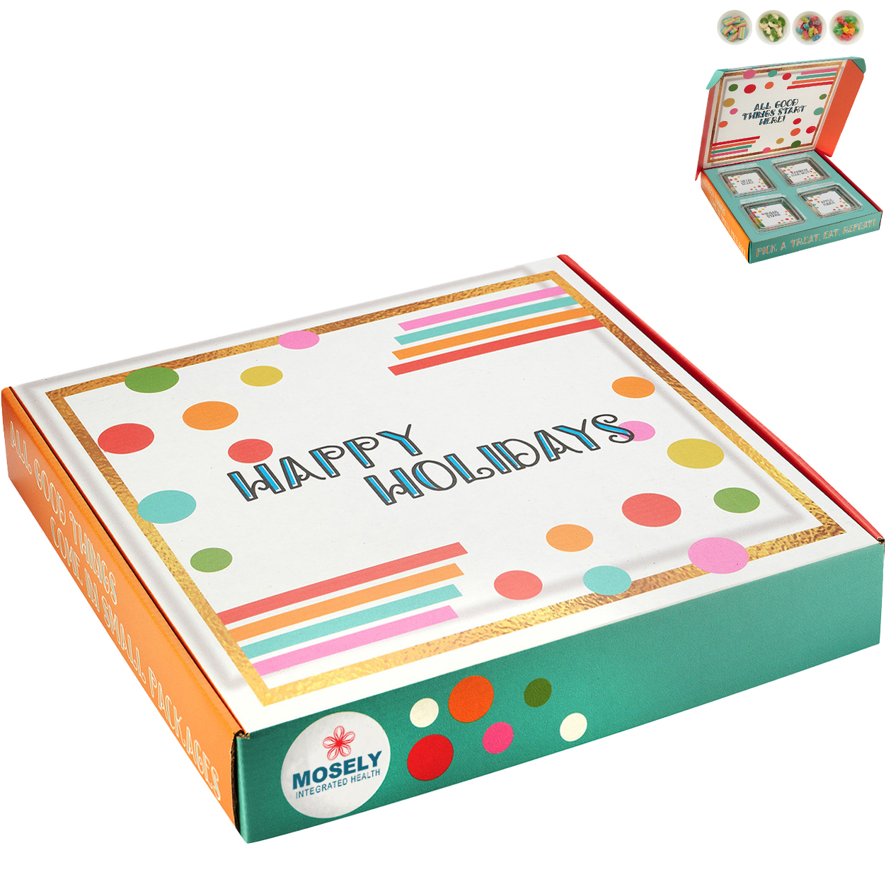 Product Photo 1 Sugar Stars, Rainbow Sour Belts, Gummy Bears & Apple Rings in Candy Gift Set, 4 Way