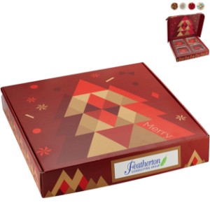 Holiday Candy Corn, Dark Chocolate Nonpareils, Sugar Ornaments & Red Licorice Bites  in Candy Gift Set, 4 Way - MD8874