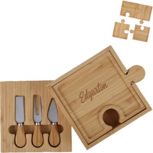 Bamboo 6-in-1 Puzzle Cheese Board Set - EV1076
