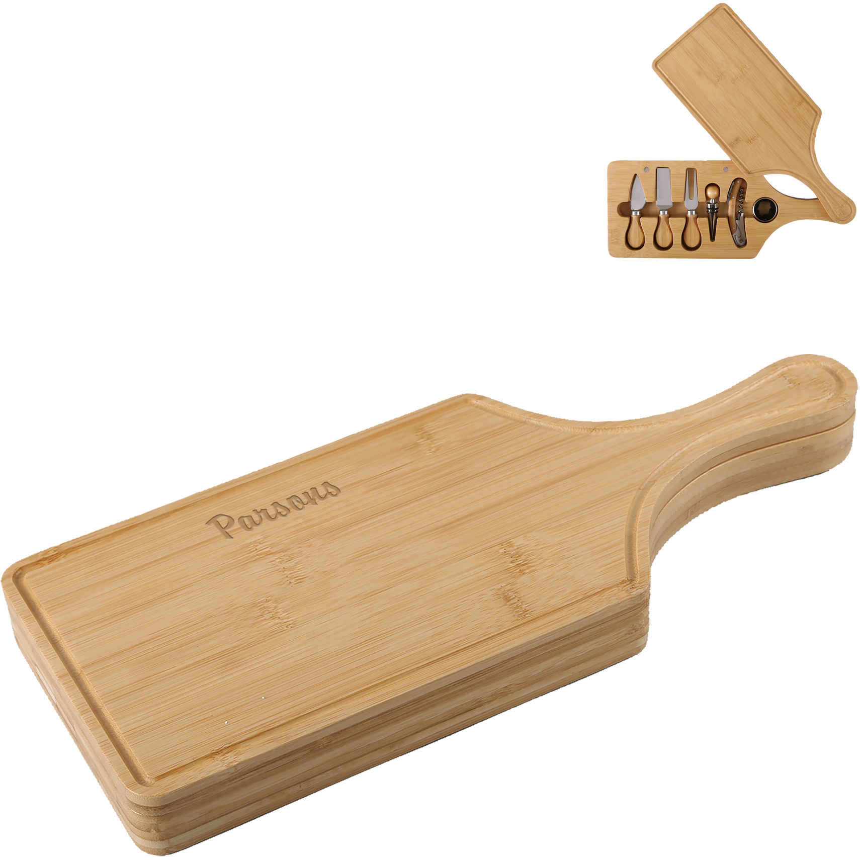 Product Photo 1 Bamboo 7-Piece Wine & Cheese Board Set