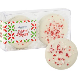 White Chocolate Oreos w/ Peppermint in Gift Box, 2 pc. - MD8910