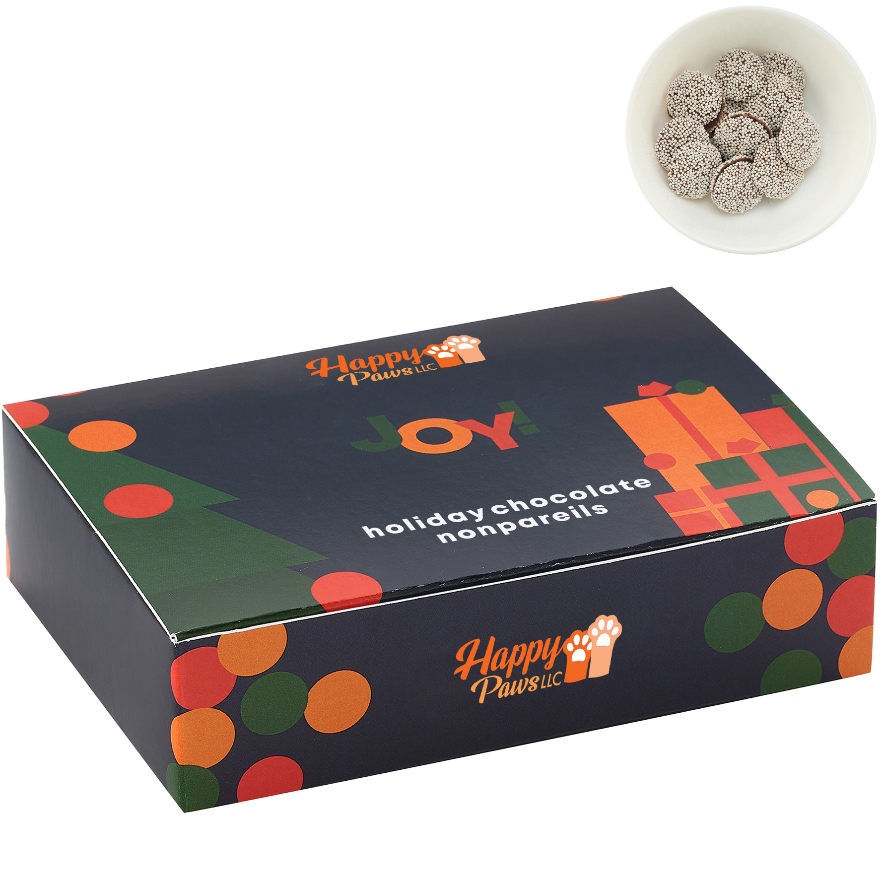 Product Photo 1 Dark Chocolate Nonpareils in Candy Confections Box, Large