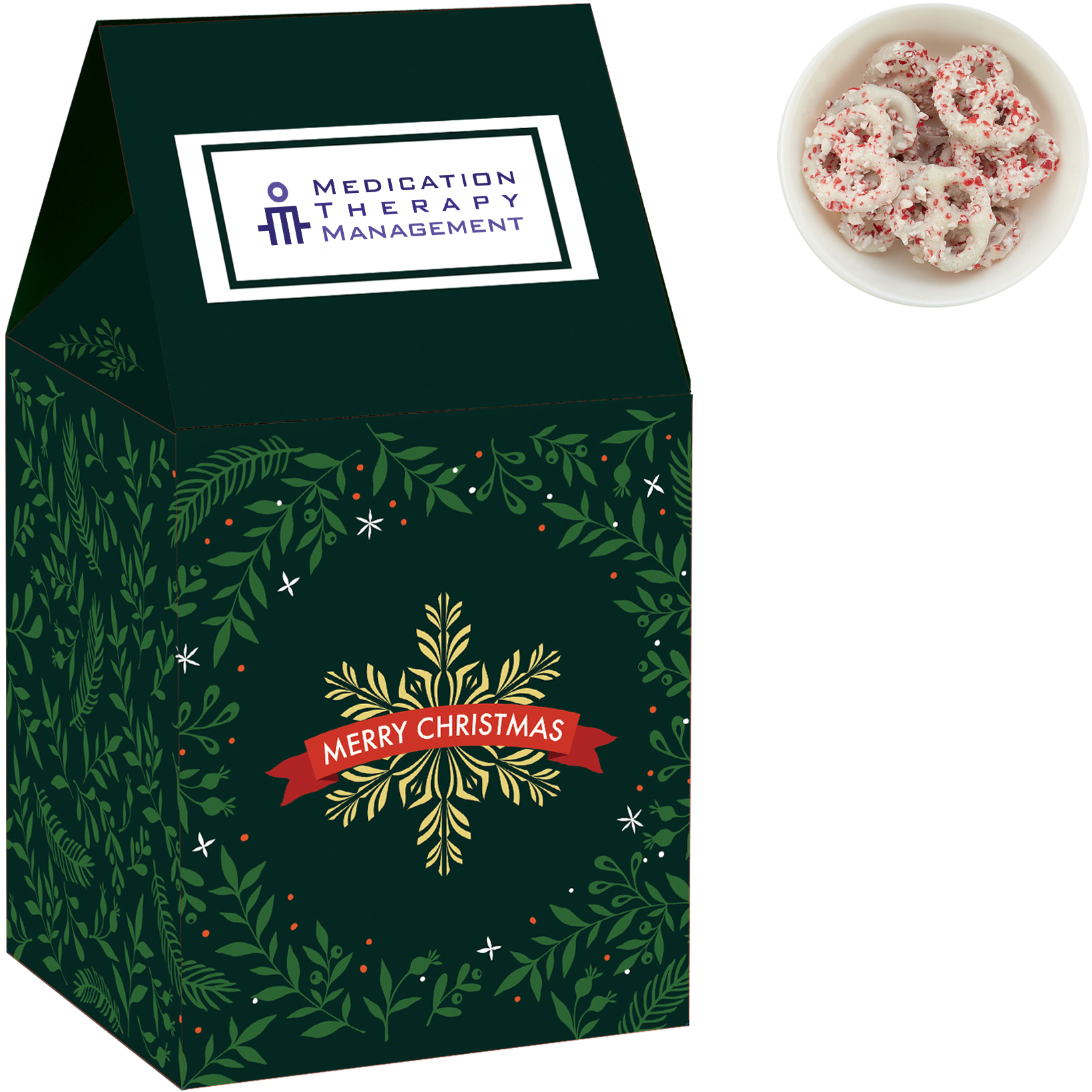 Product Photo 1 Milk Carton Box w/ Chocolate Pretzels with Peppermint Crystals
