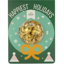Photo 18 Holiday Billboard Card with Gold Foil Wrapped Truffles