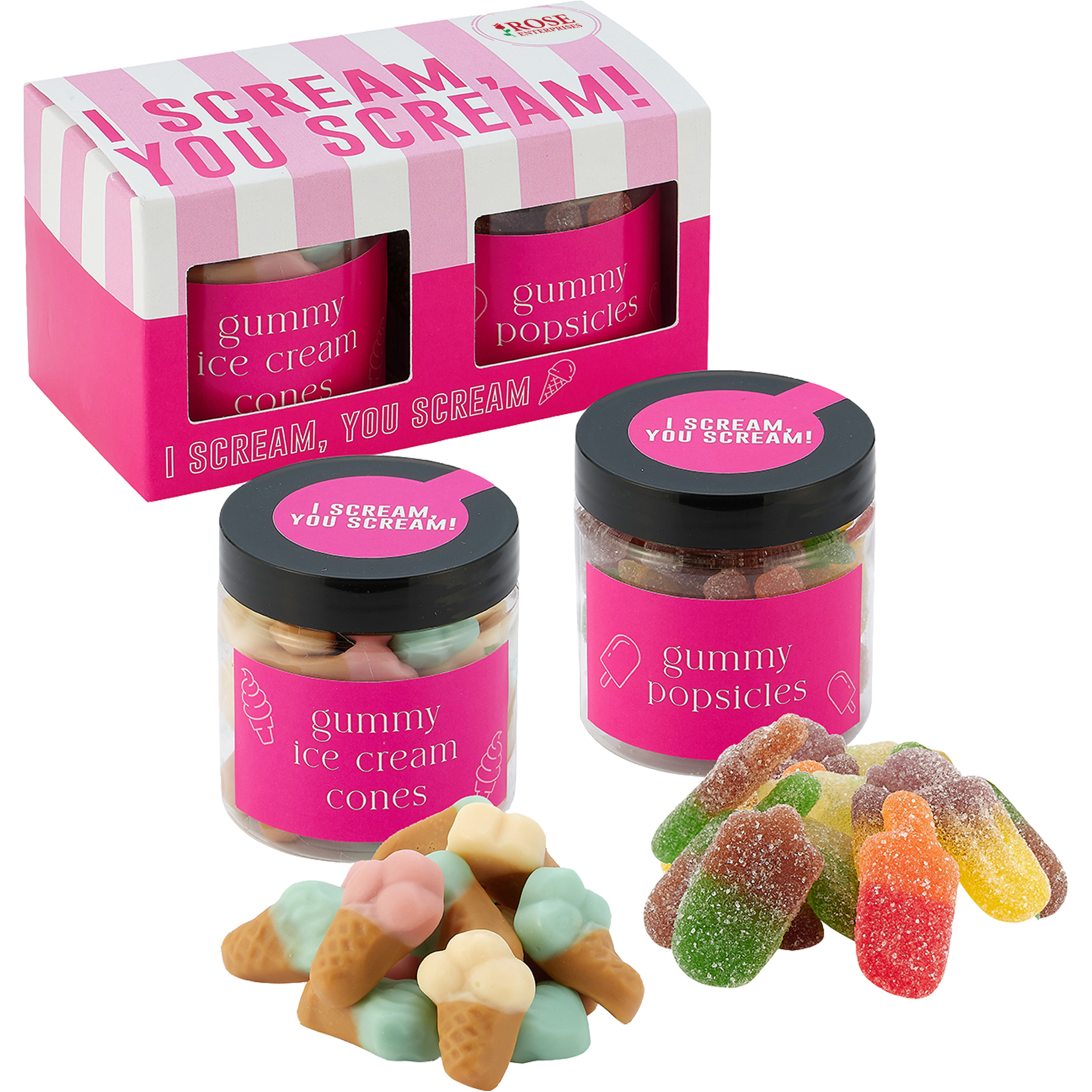 Product Photo 1 Gummy Ice Cream Cones & Gummy Popsicles in Candy Jar Set (2 Pack)