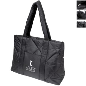 Luxe Quilted Puffer Nylon Tote Bag - HT6247