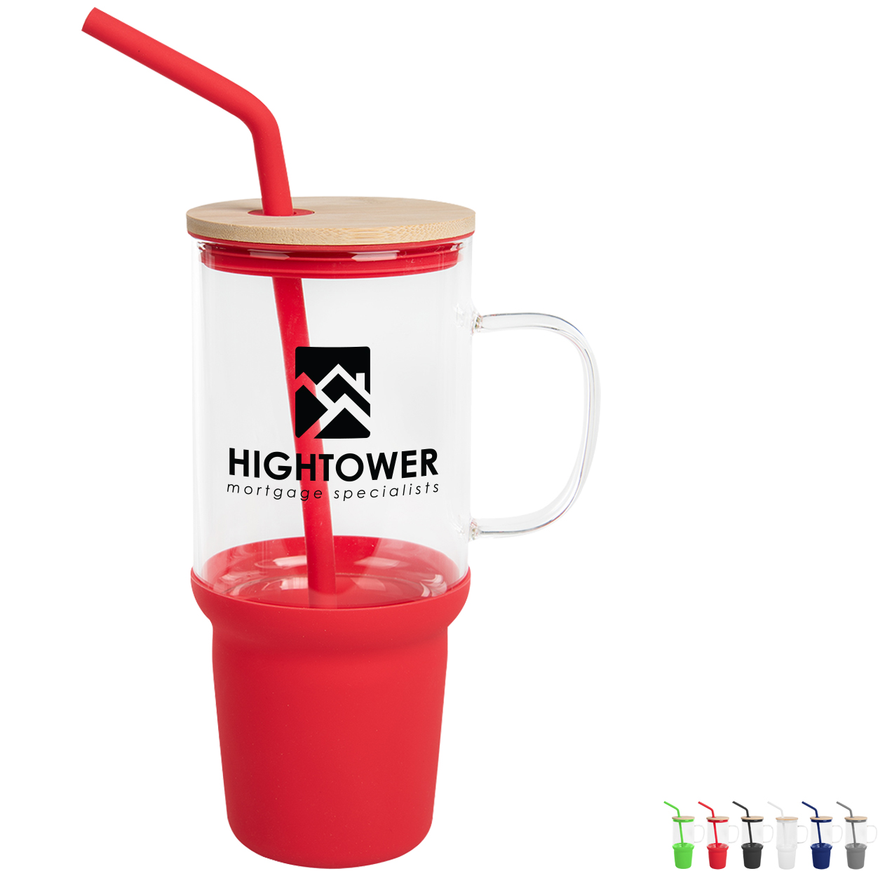 Product Photo 1 Evelyn Glass Tumbler w/ Handle & Straw, 32oz.