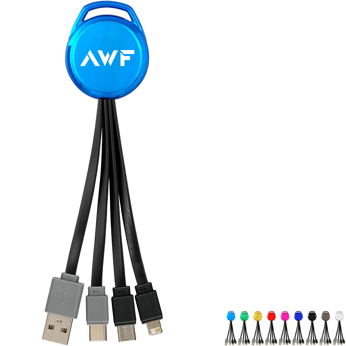 Product Photo 1 Metallic Vivid Dual Input 3-in-1 Charging Cable