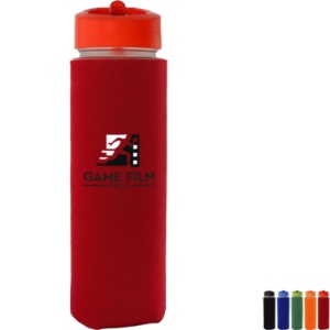 Pop Up Lid Frosted Glass Sleeve Bottle, 22oz. - AL1013
