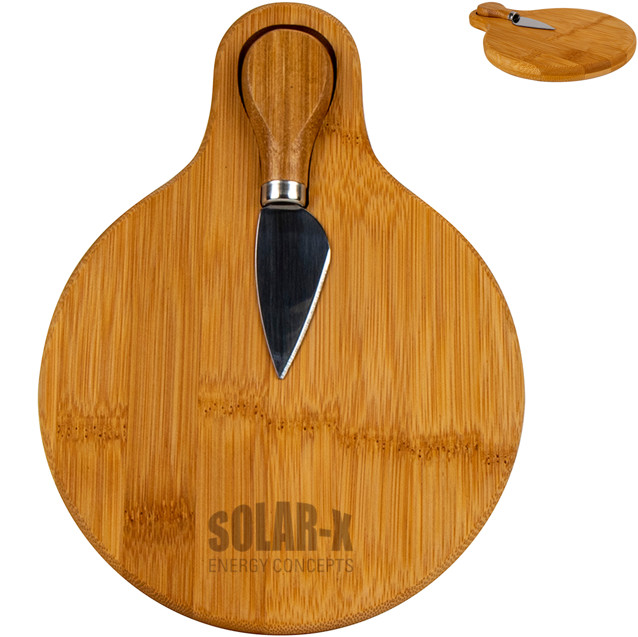 Product Photo 1 Small Bamboo Cutting Board w/ Cheese Knife