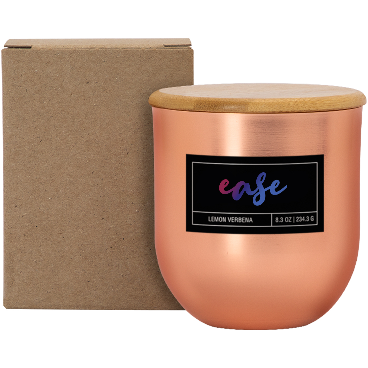 Product Photo 1 White Wax Metallic Candle w/ Wood Lid, 8oz.