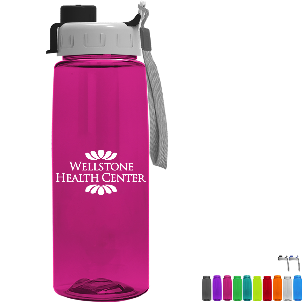 Product Photo 1 Flair Transparent Bottle w/ Quick Snap Lid, 26oz.