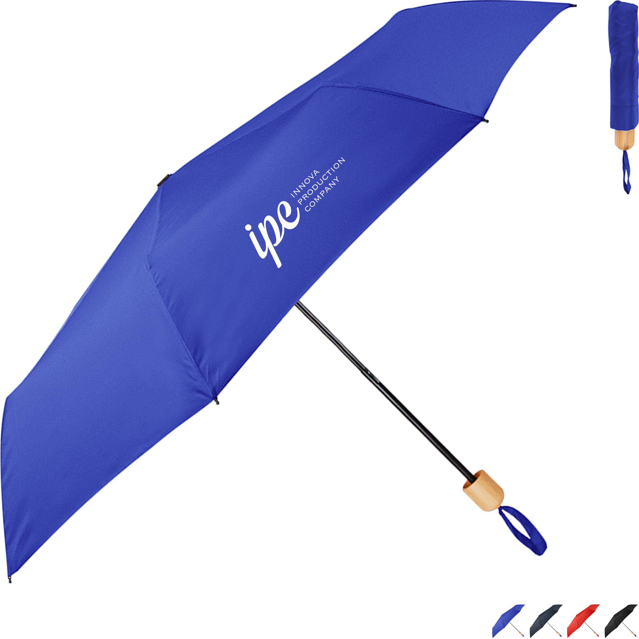Product Photo 1 rPET Canopy Umbrella w/ Bamboo Handle, 41" Arc