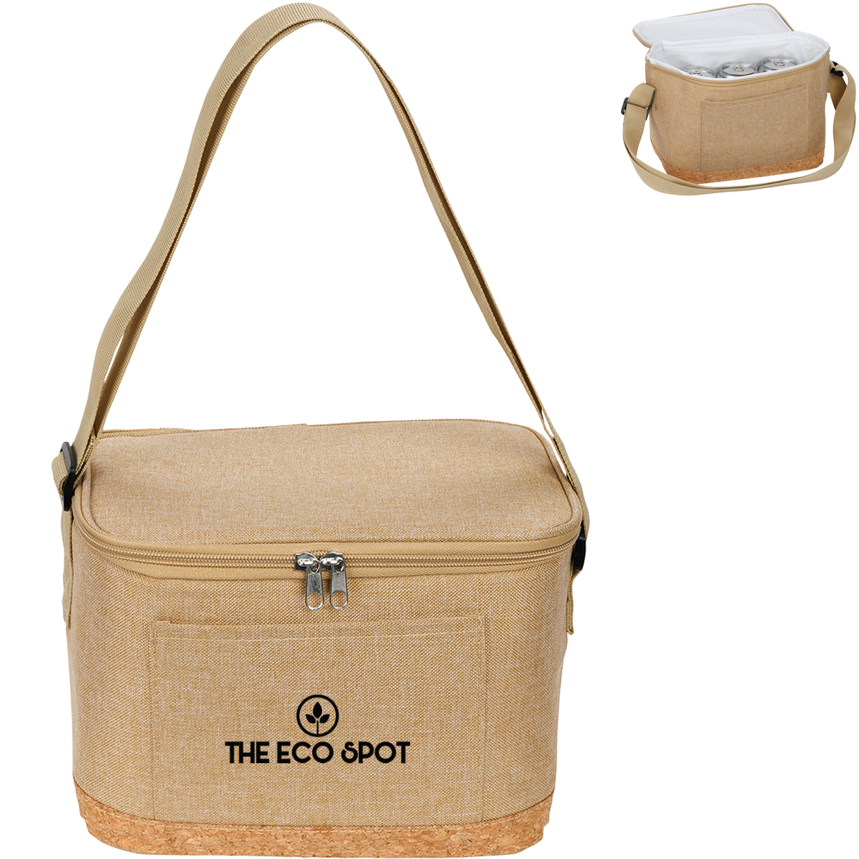 Product Photo 1 Carina rPET & Cork 6 Can Insulated Cooler Bag