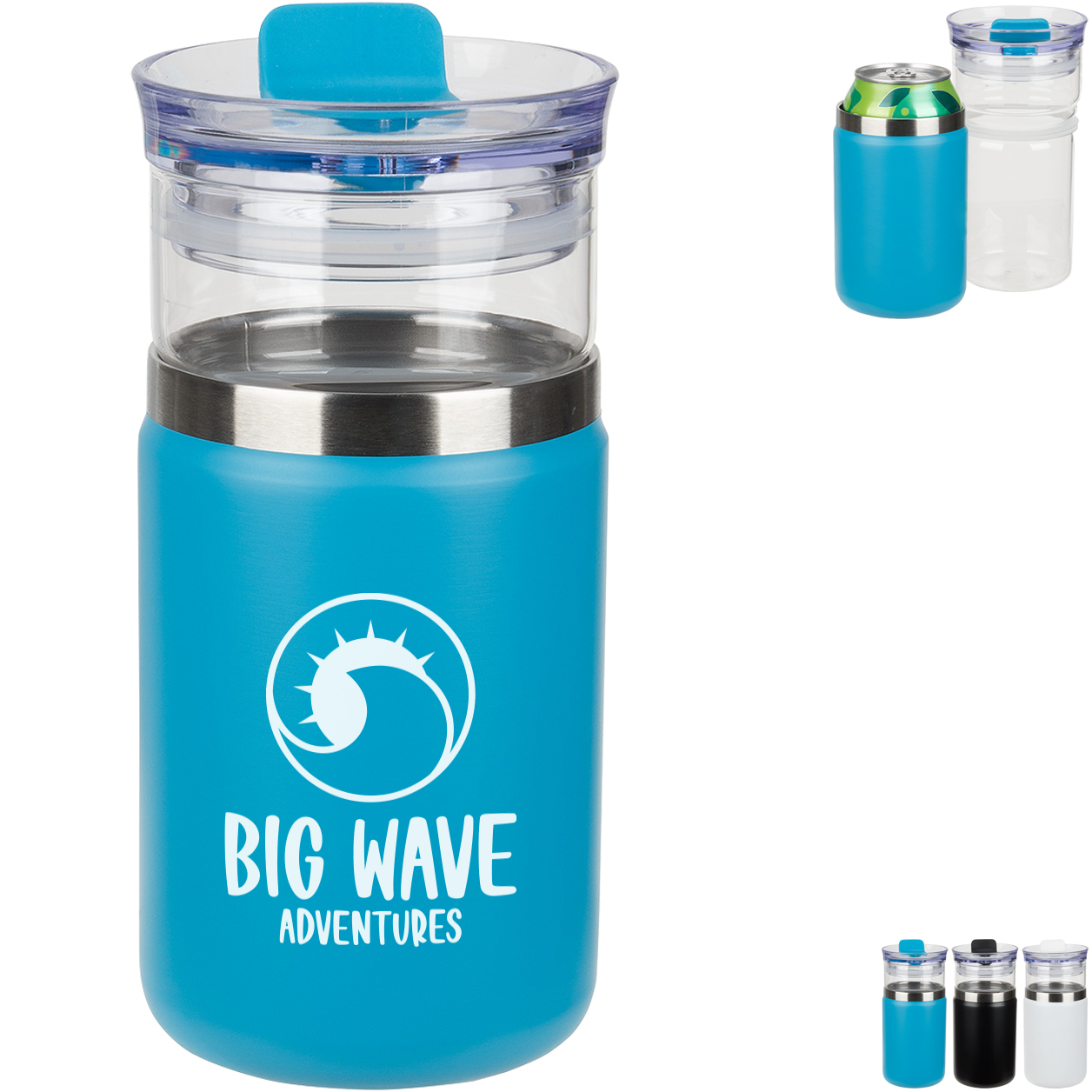 Product Photo 1 Tamari Glass Tumbler & Vacuum Insulated Can Cooler, 12oz.