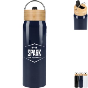 Billy Eco-Friendly Aluminum Bottle w/ Bamboo Lid, 26oz. - BT2087
