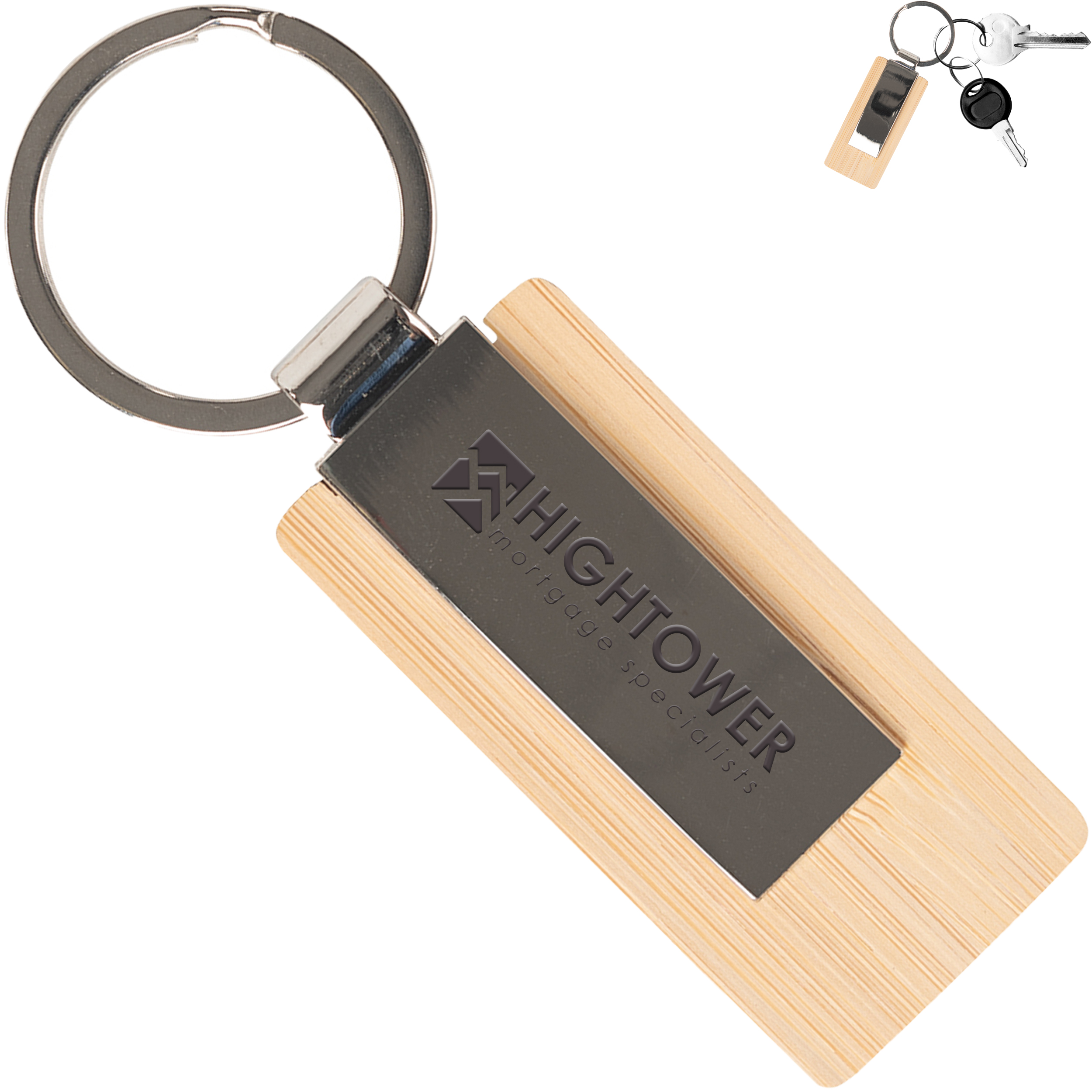 Product Photo 1 Bamboo Zinc Alloy Key Tag