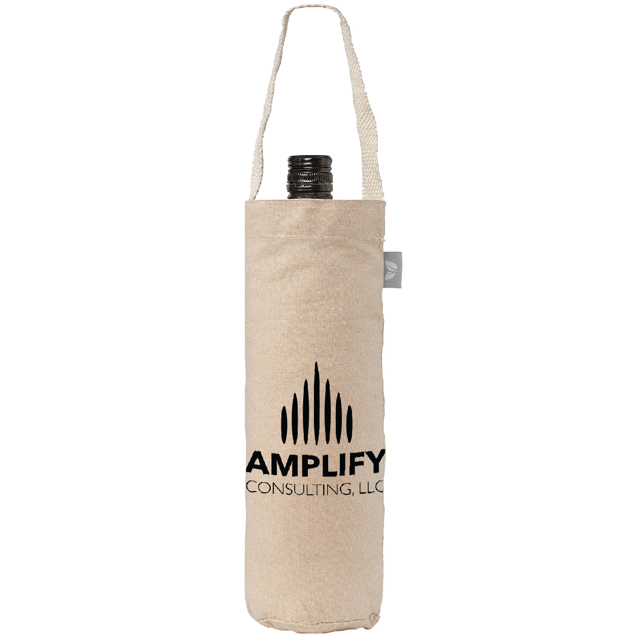 Product Photo 1 Single-Bottle Wine Tote Bag  Recycled Cotton Blend, 6oz.