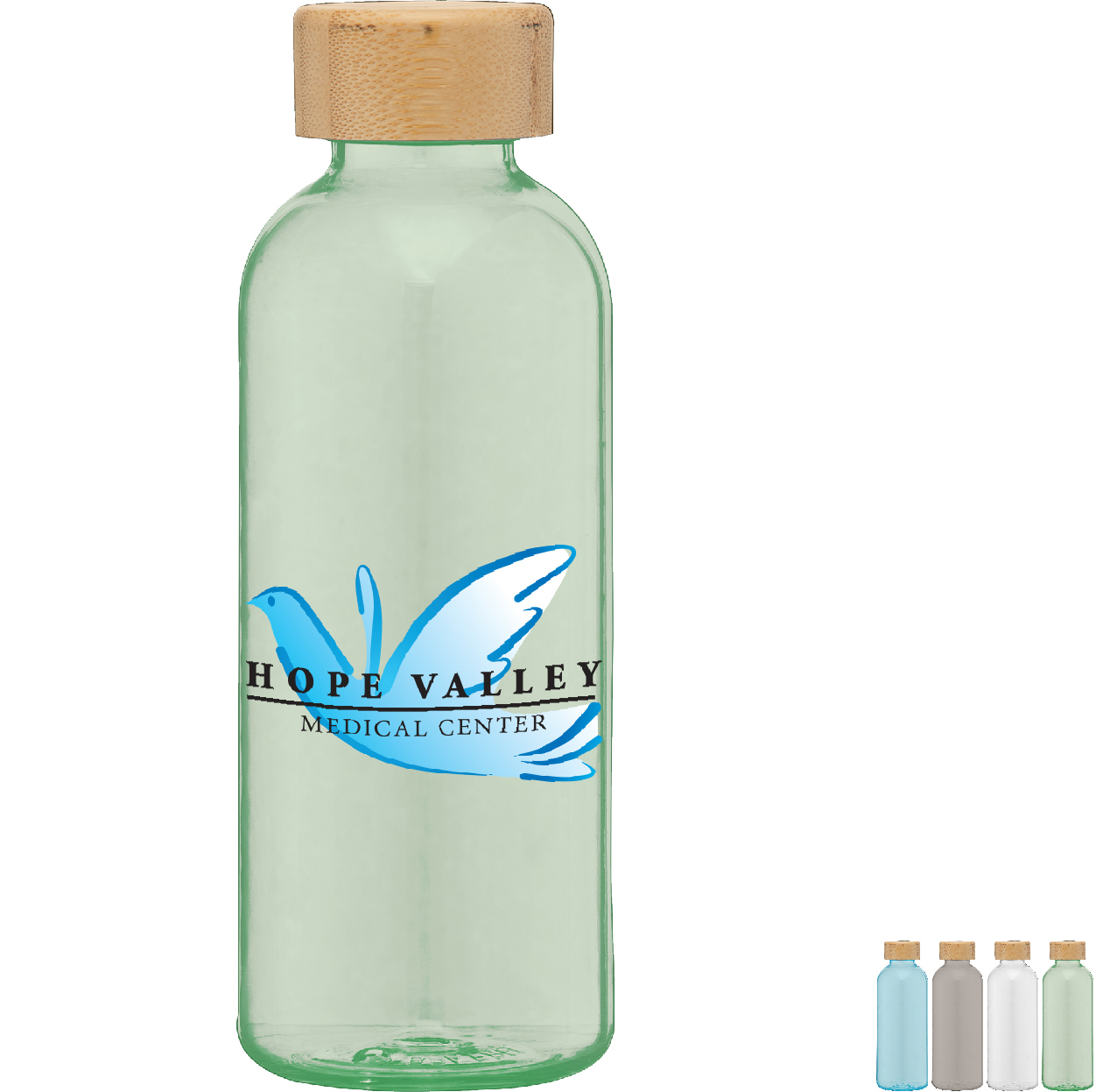 Product Photo 1 Strom RPET Water Bottle with Bamboo Lid Full Color, 22oz.