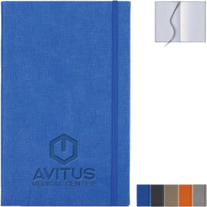 Linen Banded Medio White Pg Lined Journal - MG1910