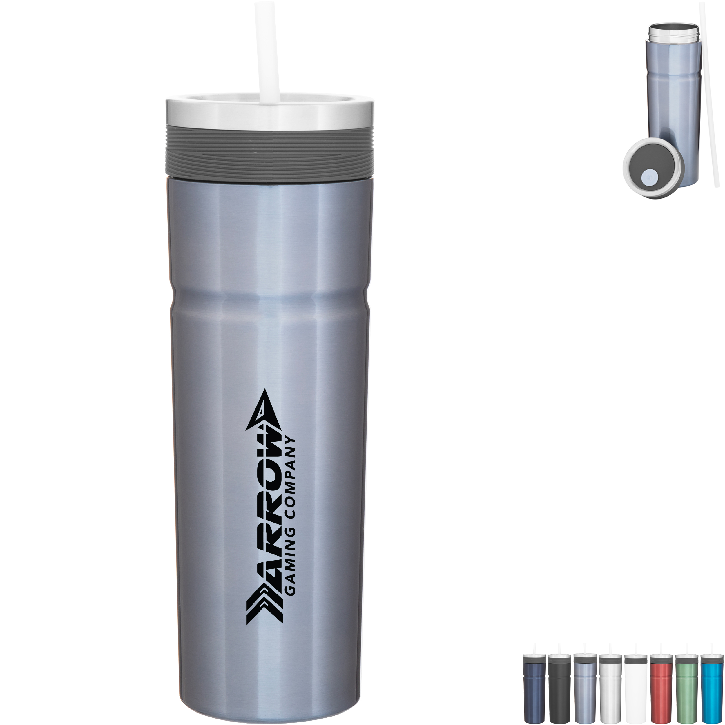 Product Photo 1 Veil Double Wall Stainless Tumbler w/ Straw, 20oz.