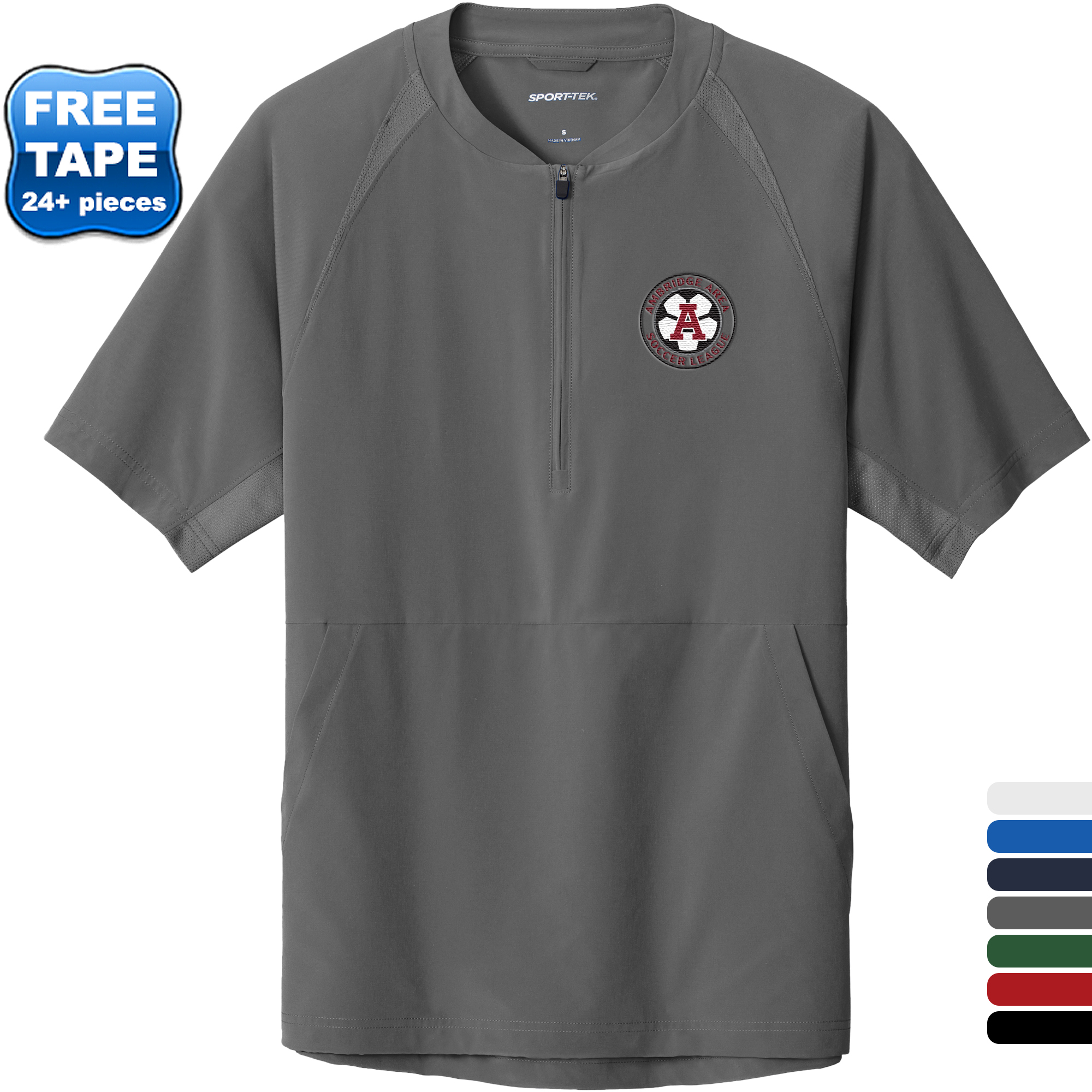 Product Photo 1 Sport-Tek® Repeat 1/2 Zip Short Sleeve Poly/Spandex Men's Jacket