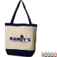 Canvas Charm Tote with Accent Trim And Color Handles