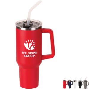 Sequoia Double Wall Stainless Travel Mug with Straw, 40oz. - CF4644