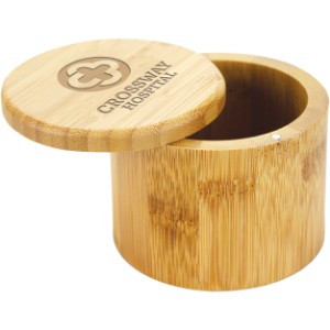 Round Salt Bamboo Box, 6oz. - SZ1256