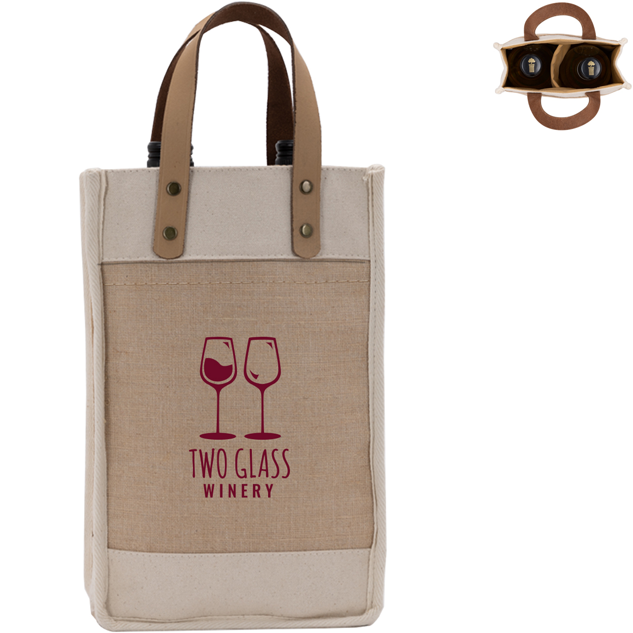 Product Photo 1 Sonoma Cotton Jute Wine Cooler Tote Bag