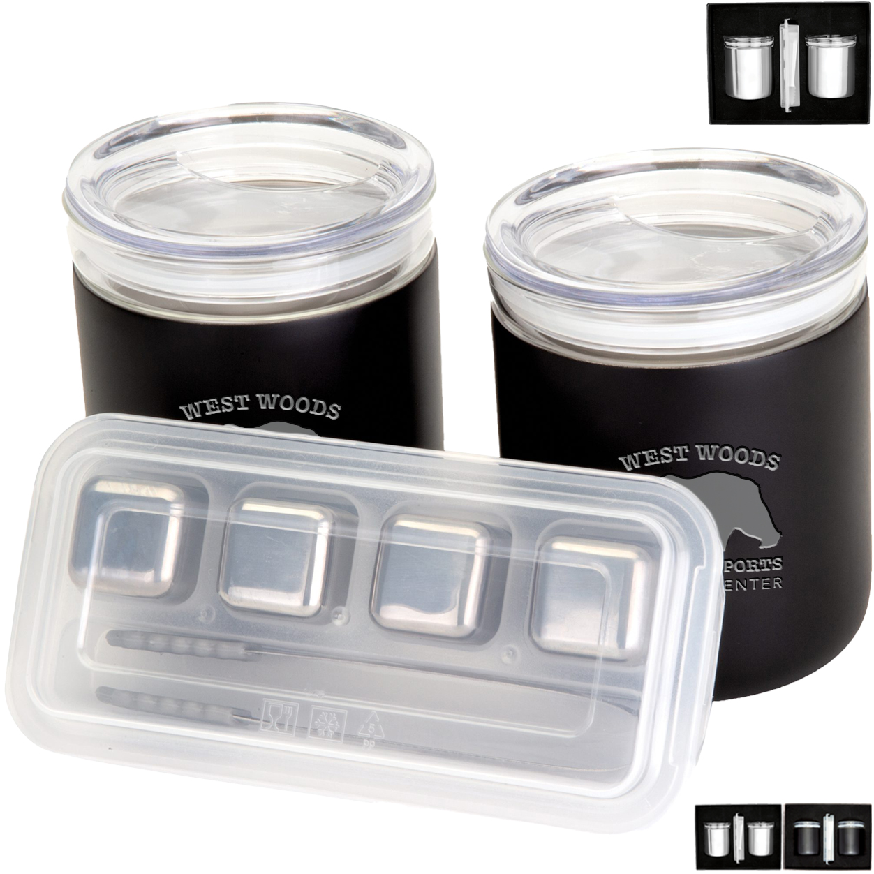 Product Photo 1 Stainless Glass Tumbler and Whiskey Cube Set