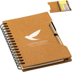 Agenda Recycled Spiral Notebook w/ Sticky Notes & Pen, 4-1/2" x 5-7/8" - AR1521