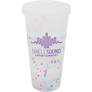 Rainbow Confetti Mood Color Changing Cup w/ Lid, 26oz. - AK8446