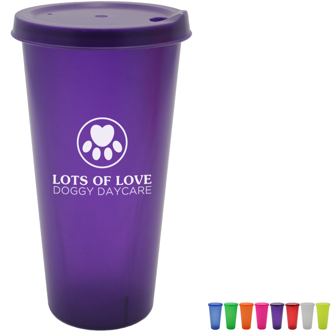 Product Photo 1 Plastic Colors Cup w/ Lid, 26oz.