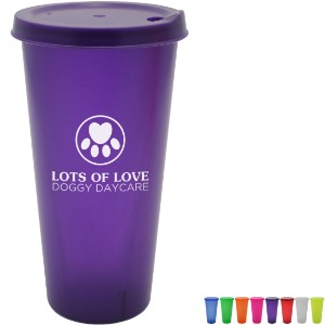 Plastic Colors Cup w/ Lid, 26oz. - AK8442