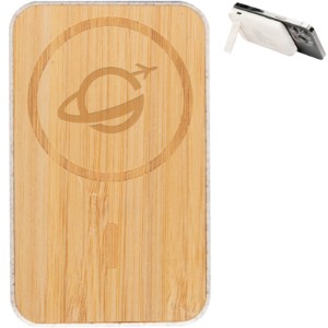 Mag Max Bamboo Wireless Charger Power Bank, 5000mAh - HT6396