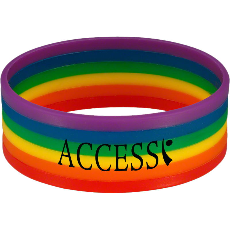 Product Photo 1 Rainbow Stretch Wide Silicone Bracelet