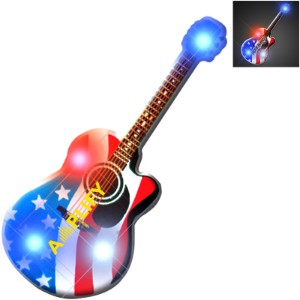 Guitar Patriotic Flashing LED Lapel Pin - AH1775