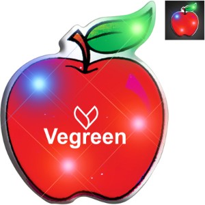 Apple Flashing LED Lapel Pin - AH1785