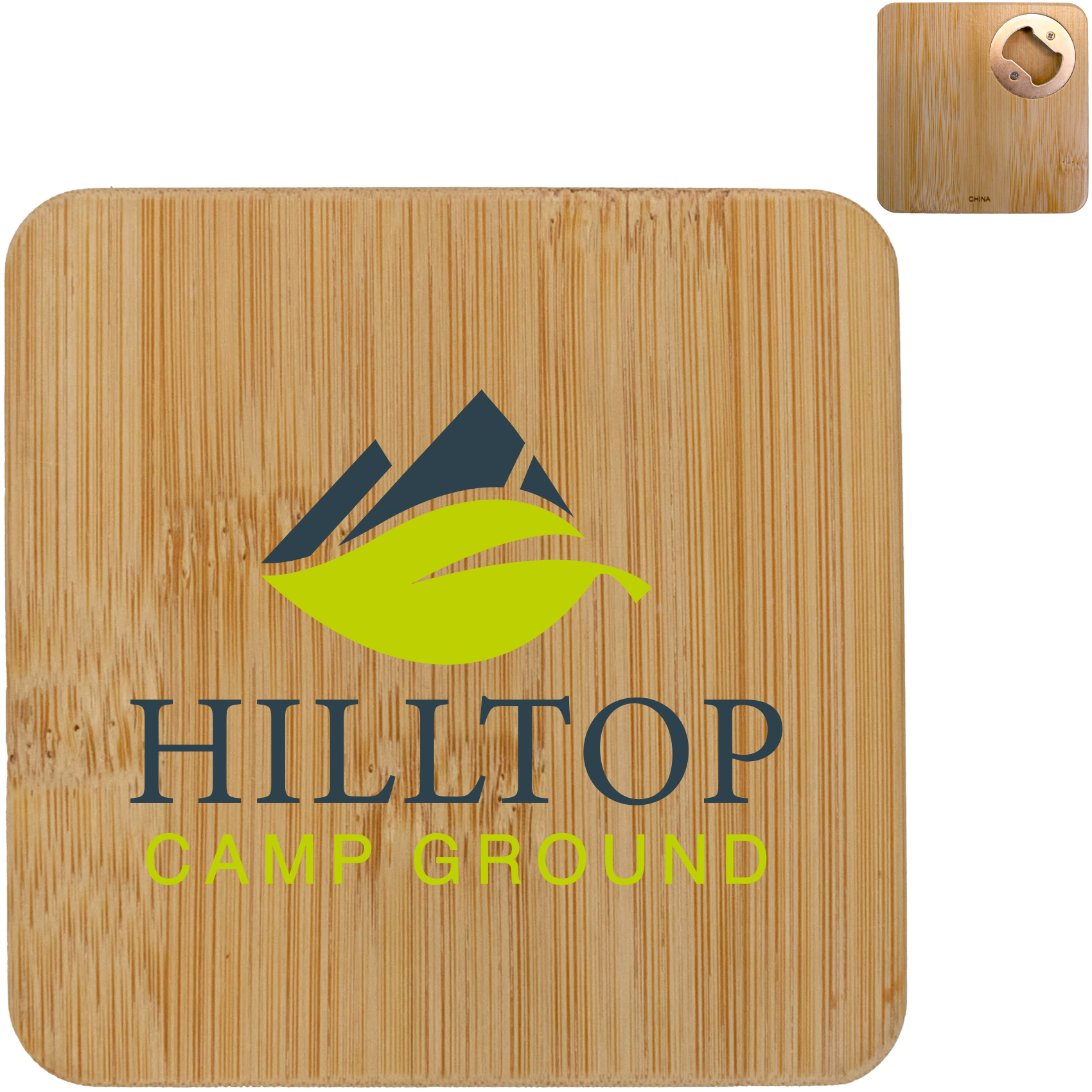 Product Photo 1 Bamboo Square Coaster & Bottle Opener