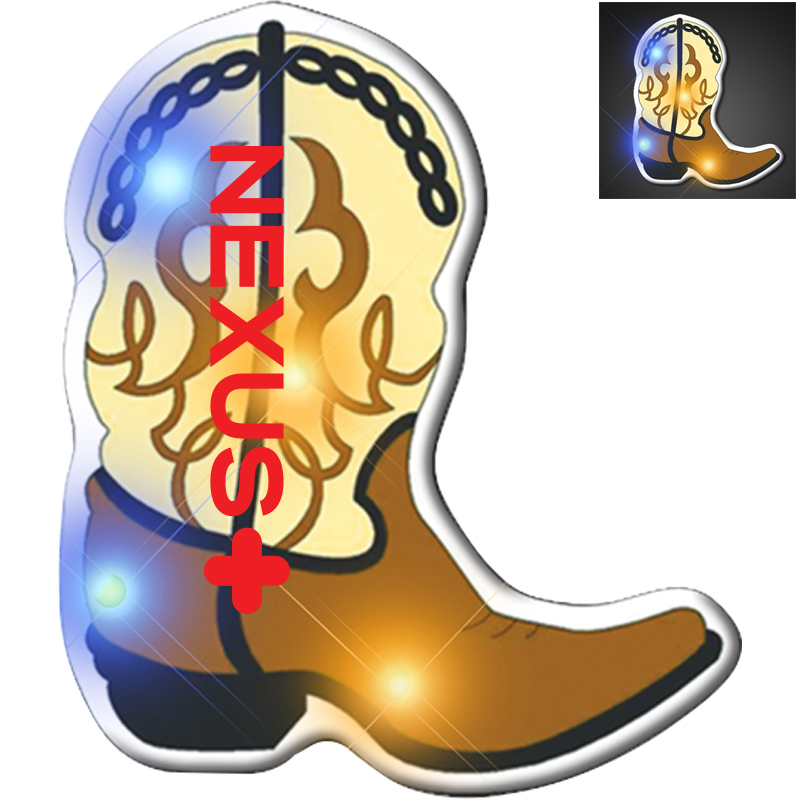 Product Photo 1 Brown Cowboy Boot Flashing LED Lapel Pin