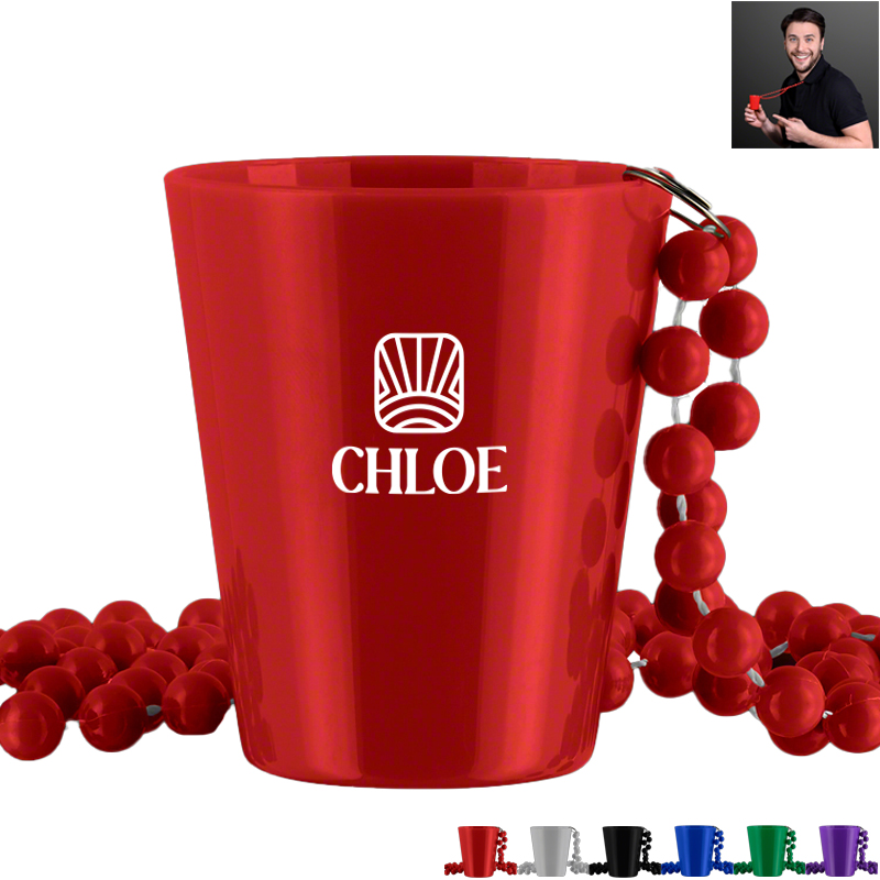 Product Photo 1 Shot Glass Beaded Necklace, 1.5oz.